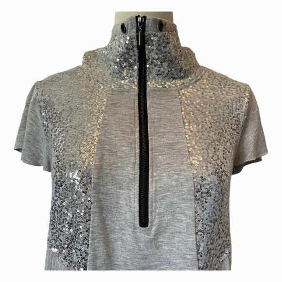 Kensie Womens Gray Cybercore Edgy Vaporwave Sequin Slouchy Dress - Picture 5 of 11